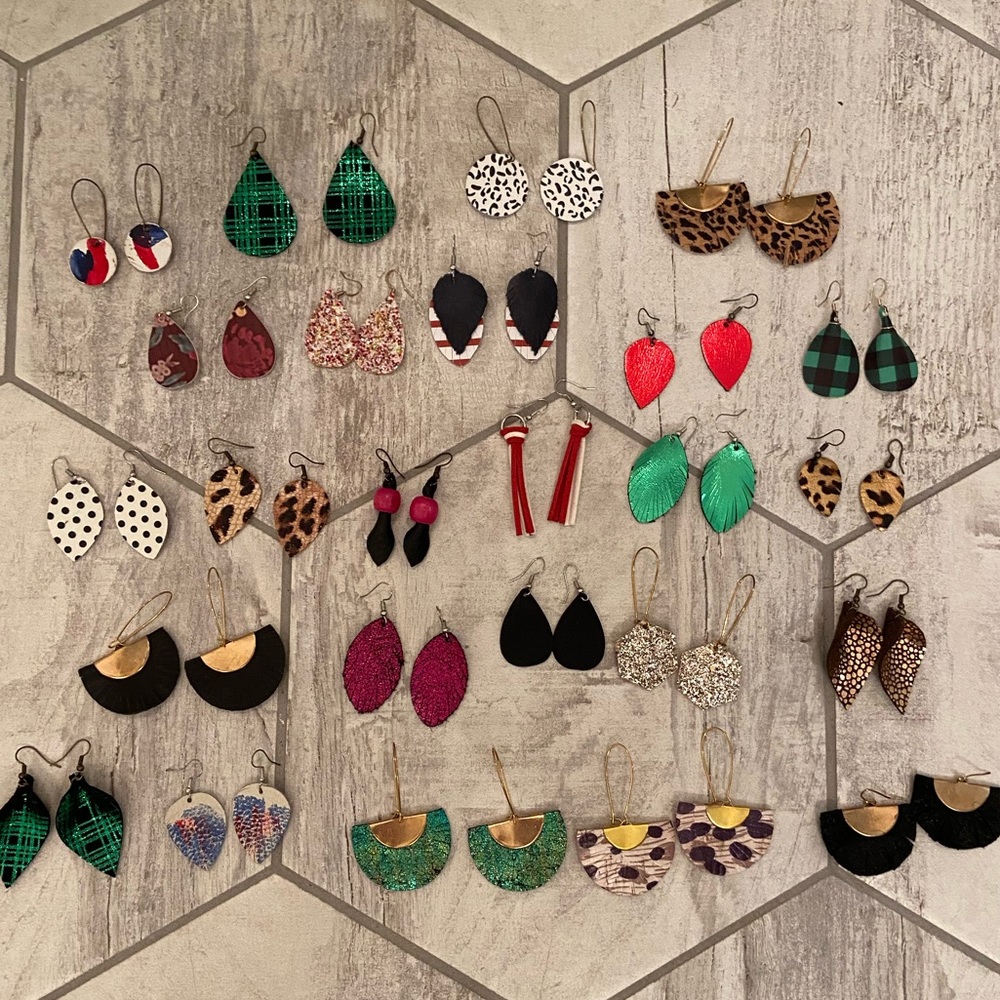 Handmade leather earrings